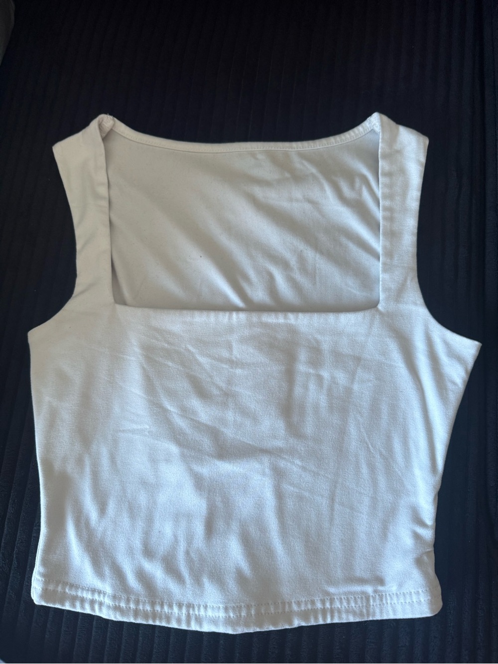 Women's Solid Color Double-Layer Pleated Square Neck Camisole (XS)